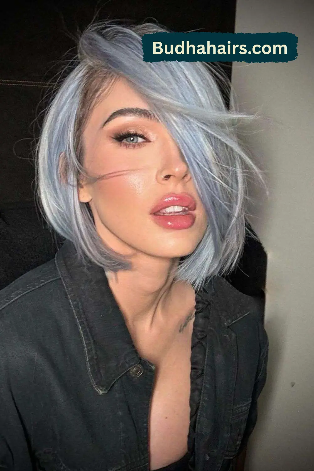 Asymmetrical Undercut Bob with Eye-Covering Bangs