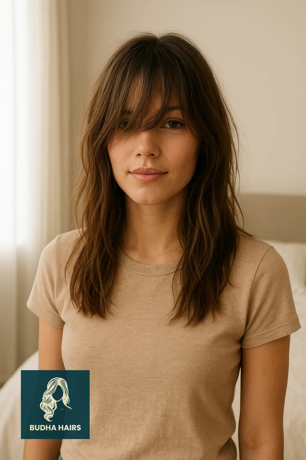 Effortless Long Tousled Bangs
