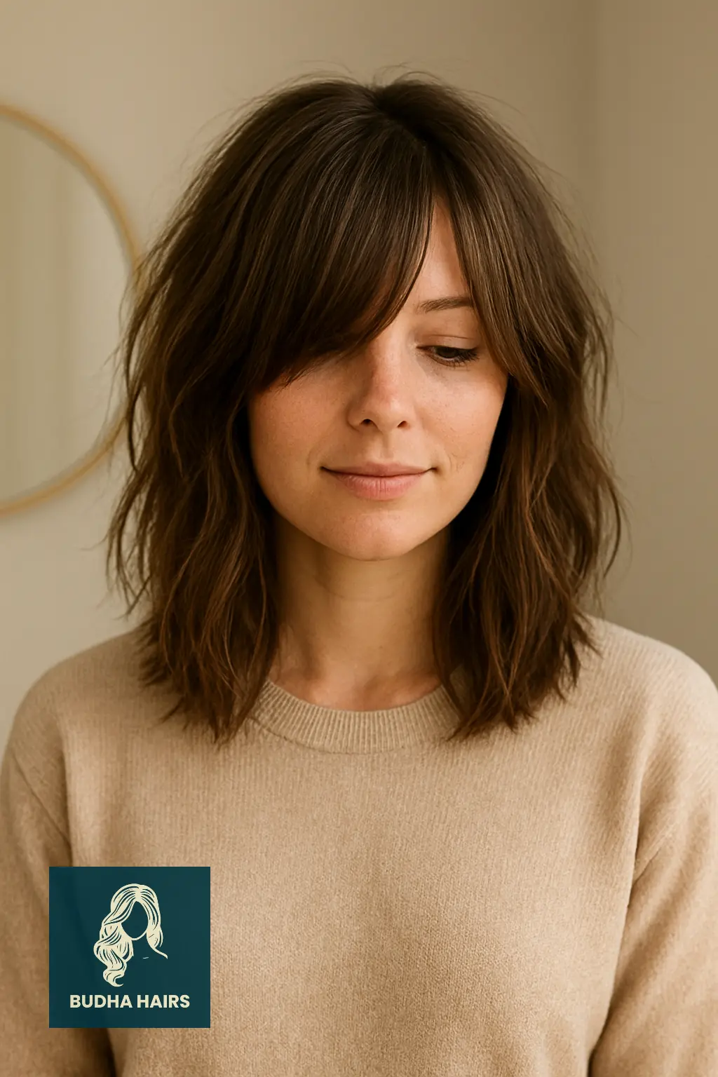 Messy Long Bob with Soft Bangs