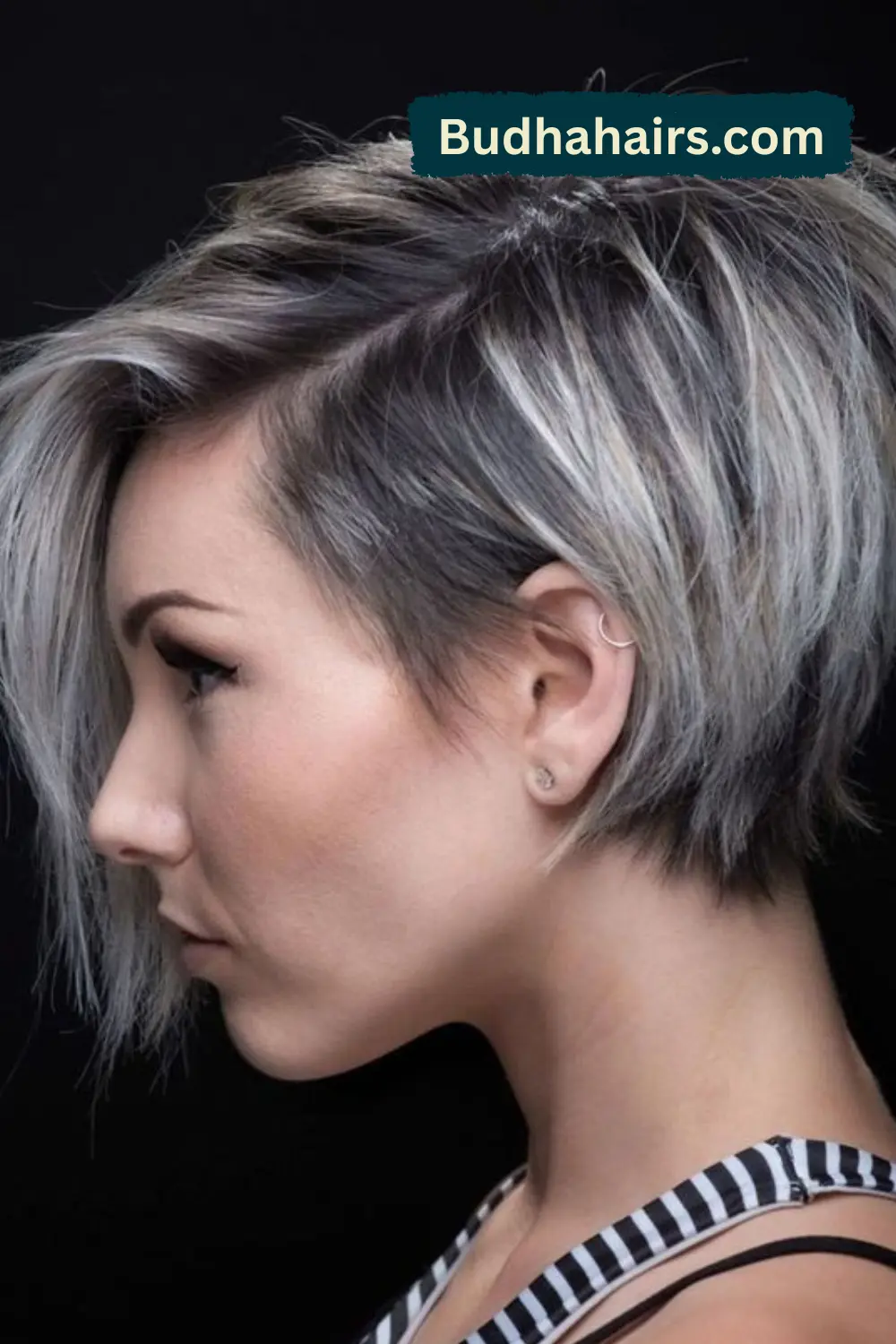 Short Textured Pixie with Long, Draping Bangs