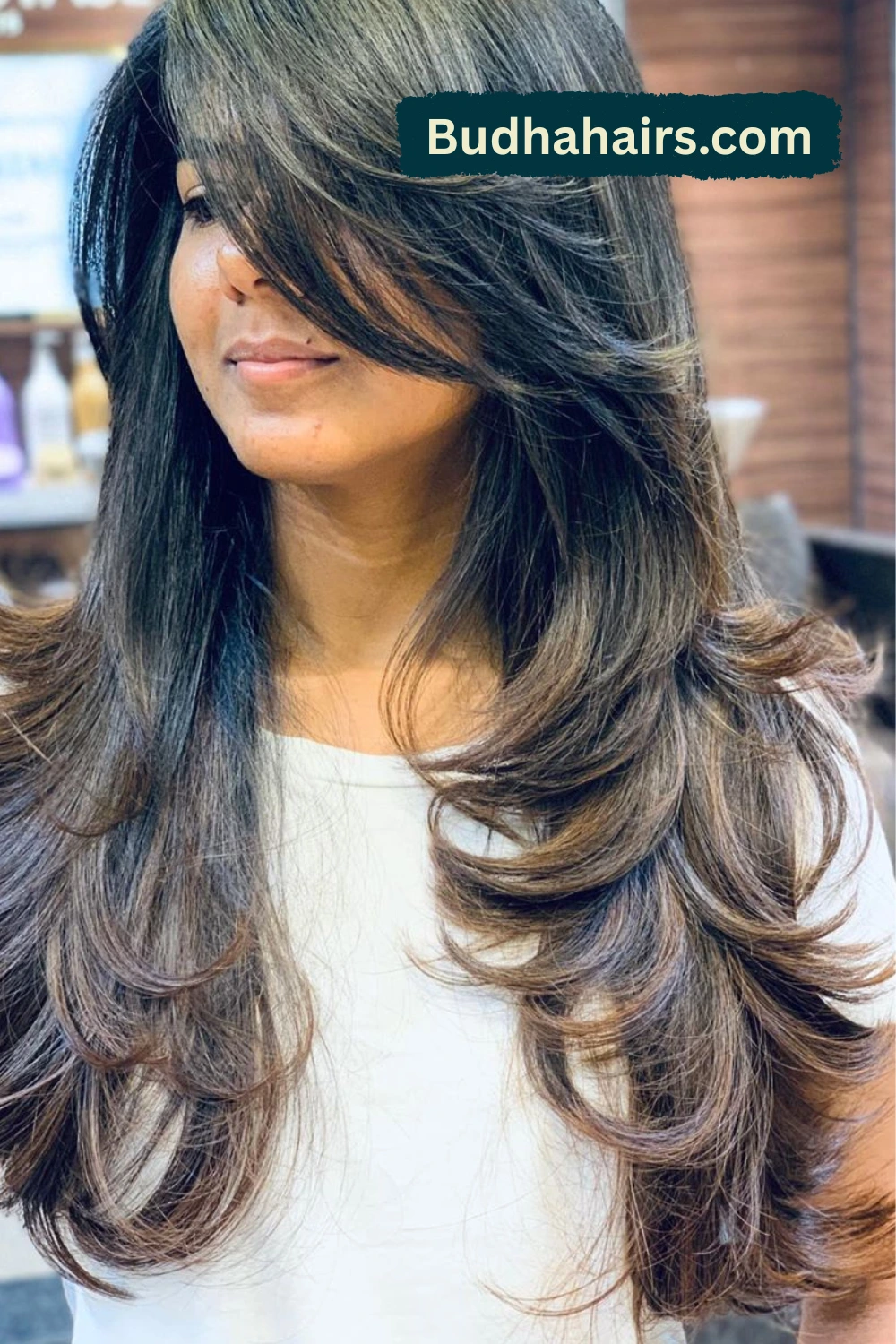 Side-Swept Long Bangs for a Feminine Touch