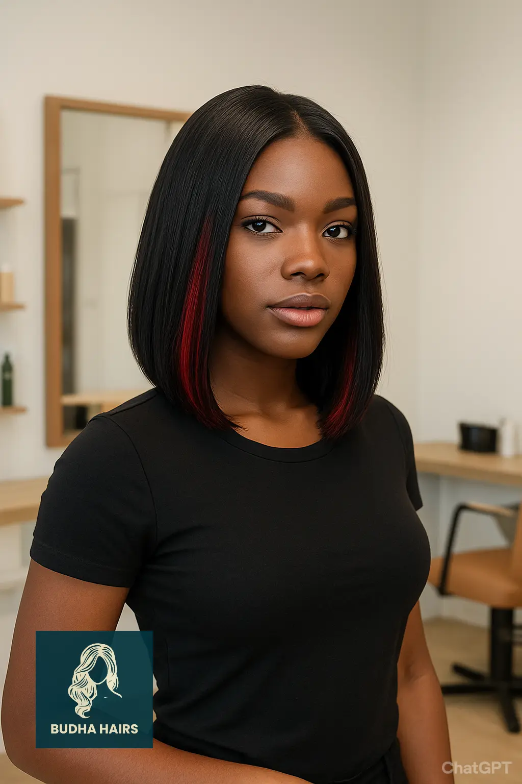 Sleek Bob Featuring Rich Red Highlights
