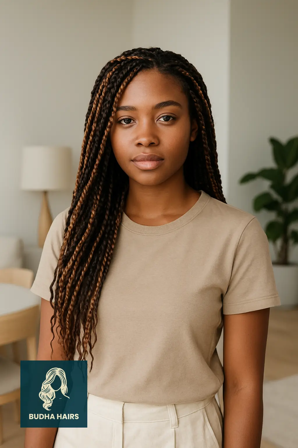 Twisted Braids Embellished with Blonde and Brown Highlights