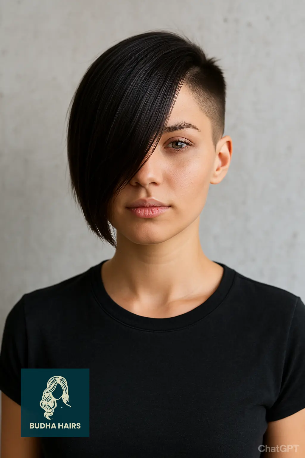 Undercut with Long Draping Bangs