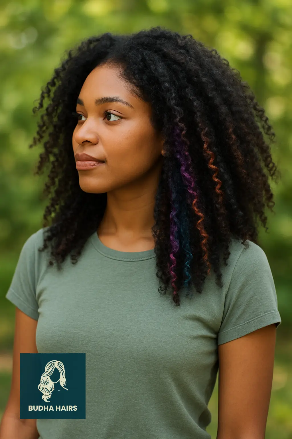 Voluminous Curls Featuring Rainbow Peekaboo Highlights