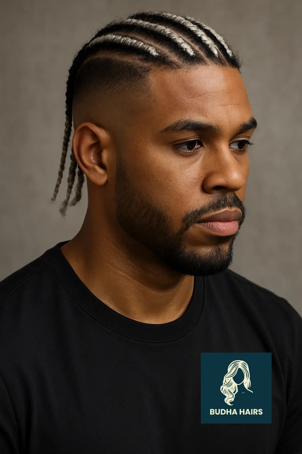 Braided Rows with High Fade and Dual Tone