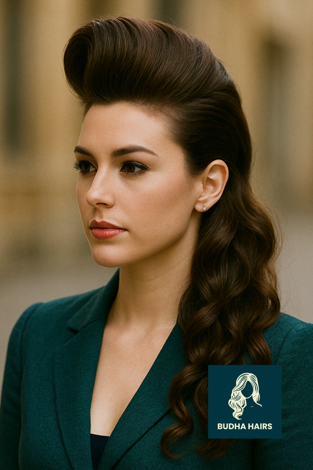 Classic Pompadour with a Feminine Edge