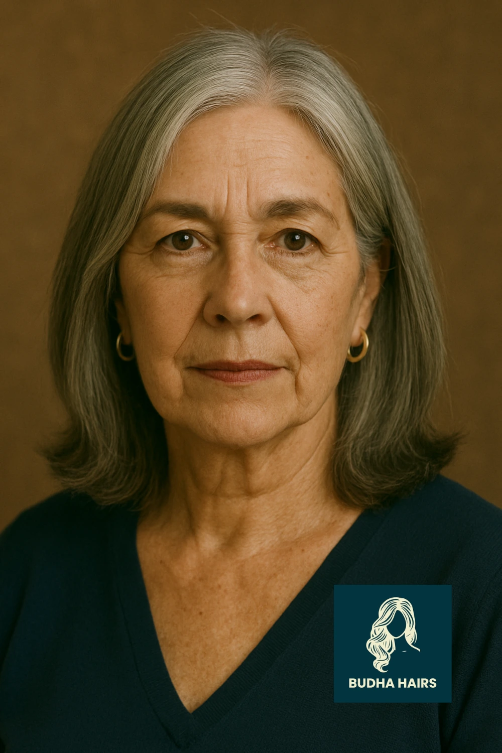 Classic Shoulder-Length Cut with Natural Grays