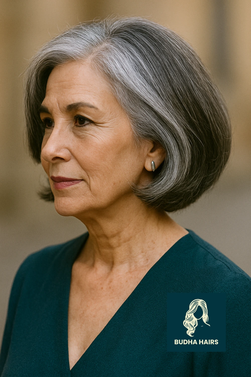 Elegant Bob with Salt and Pepper Shine