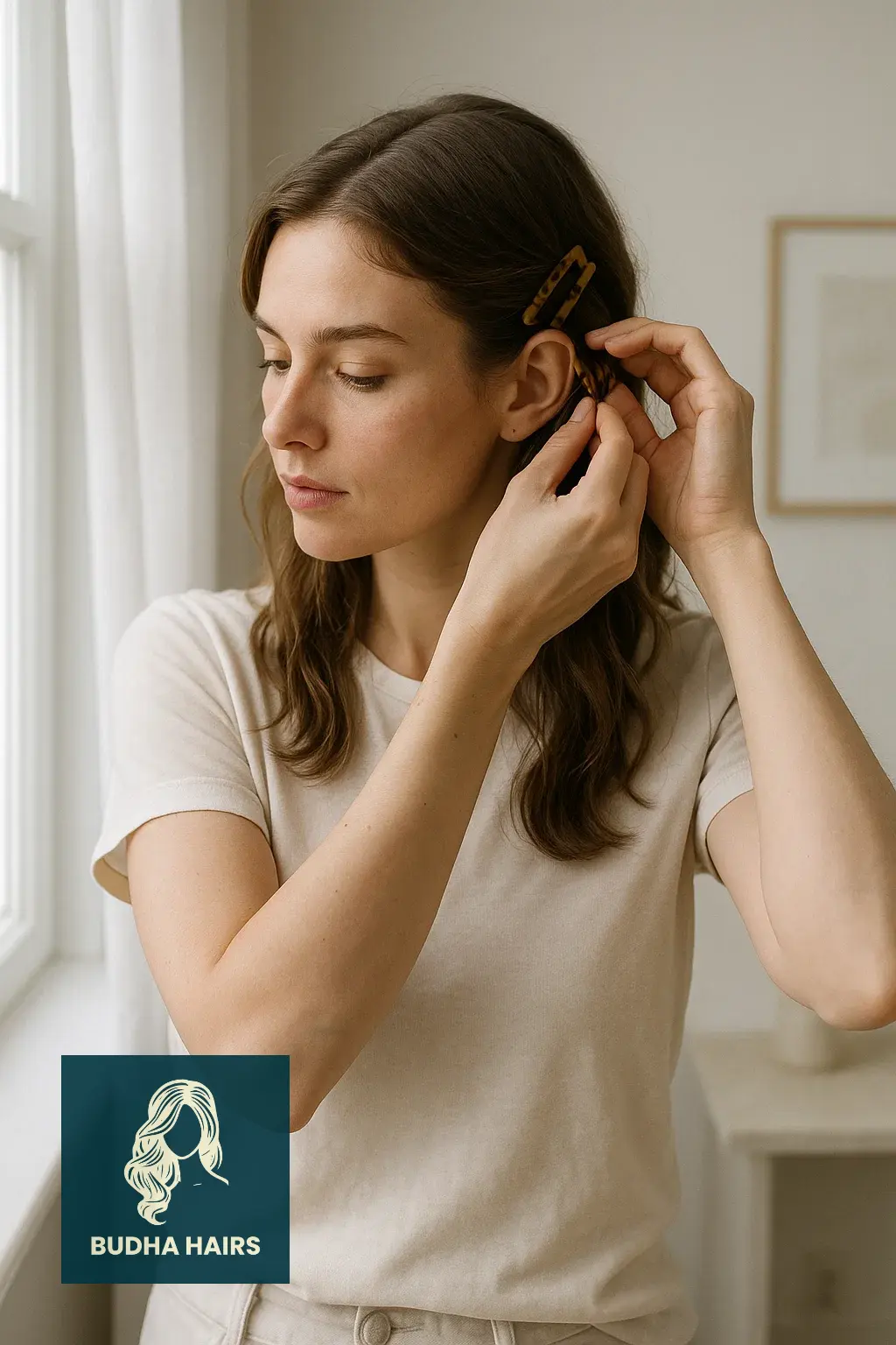 Hair Down with Barrettes