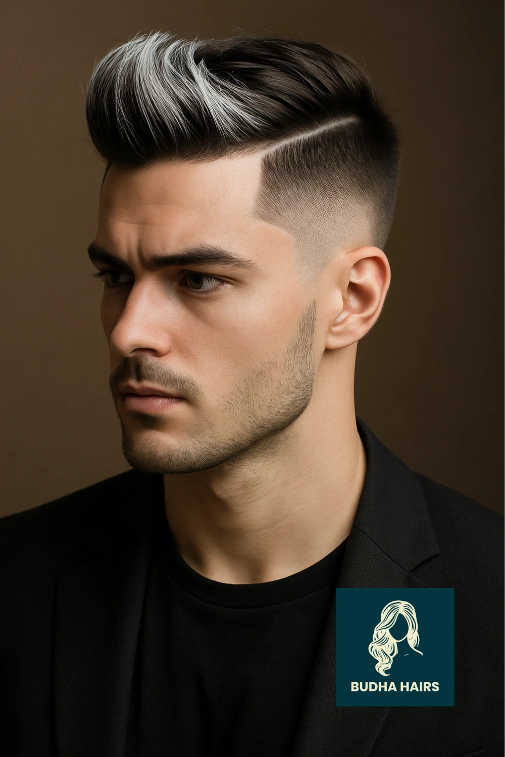 Hard Part Pompadour with Frosted Edges
