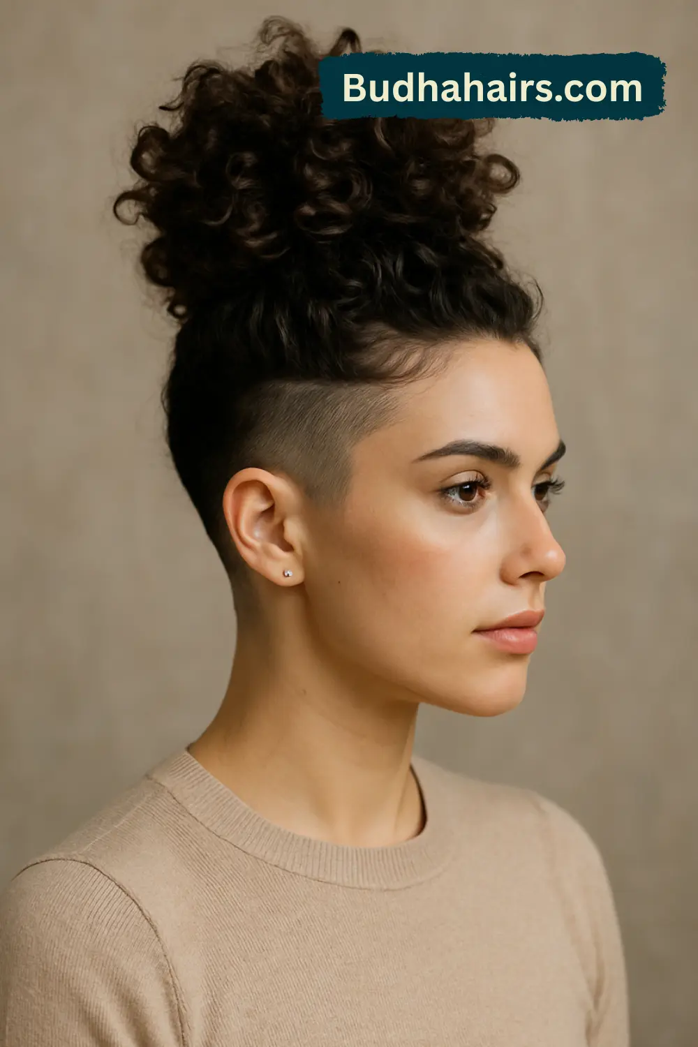 High Curly Updo with Undercut