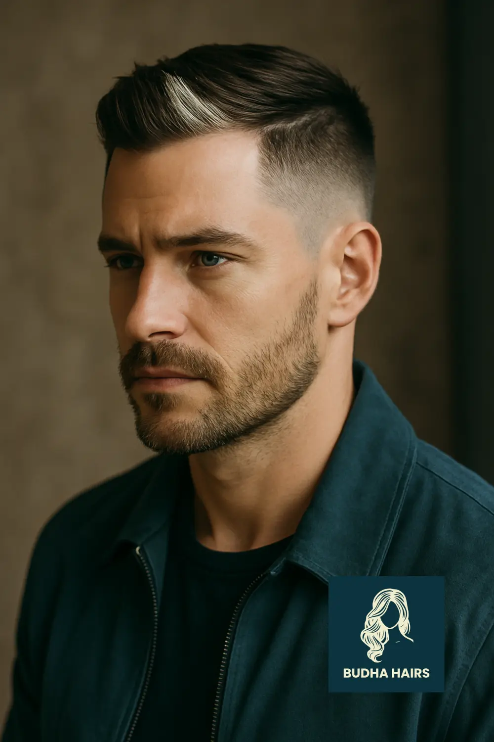 Low Fade with White Streak Detail