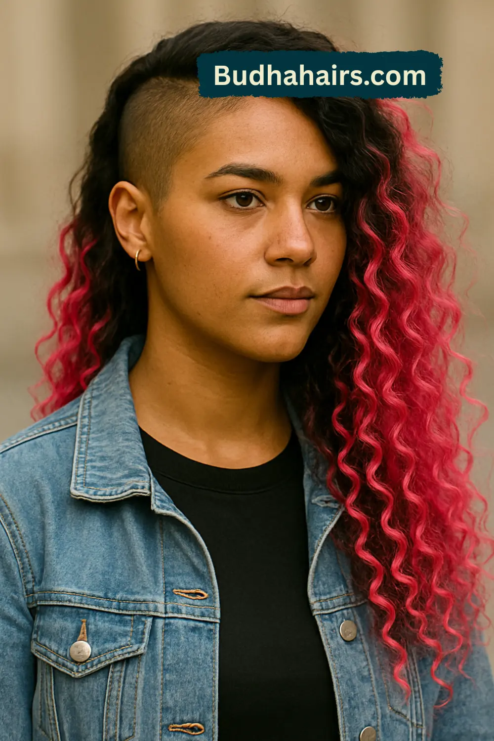 Pink Ombre Curls with Undercut