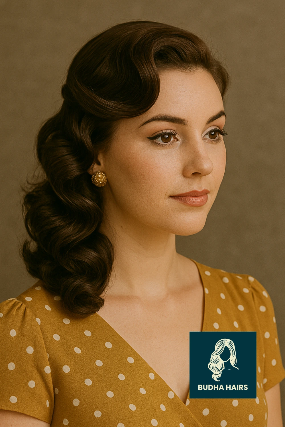 Side-Swept Curls with Vintage Flair
