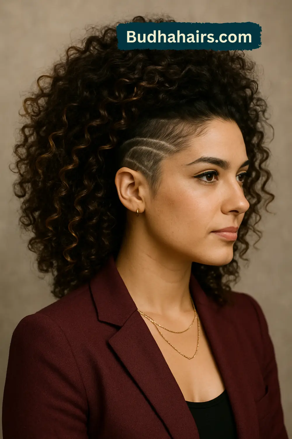 Voluminous Curls with Detailed Shave