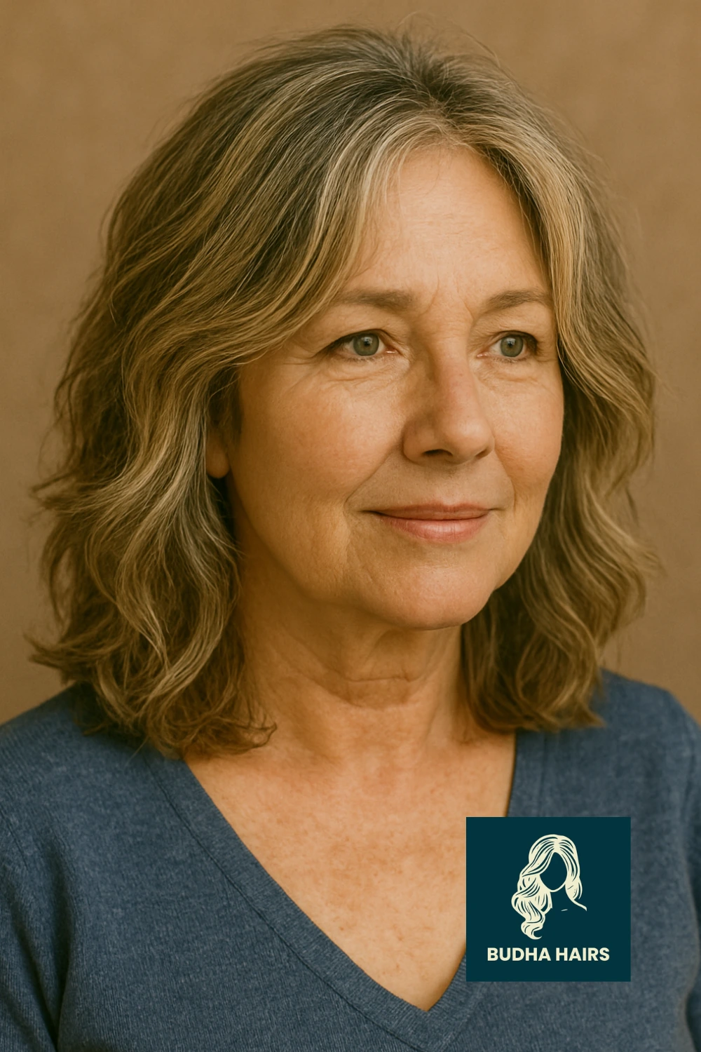 Wavy Medium-Length Hair with Natural Highlights