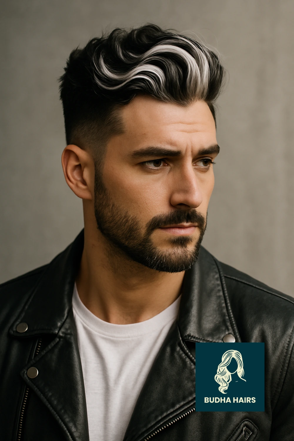 Wavy Top with Black and White Highlights