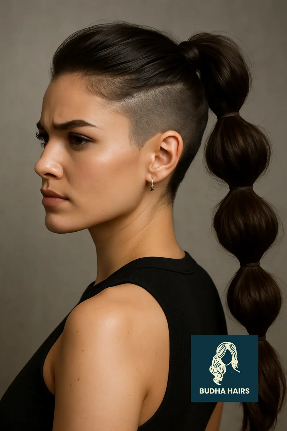 Bubble Ponytail with Buzzed Underside