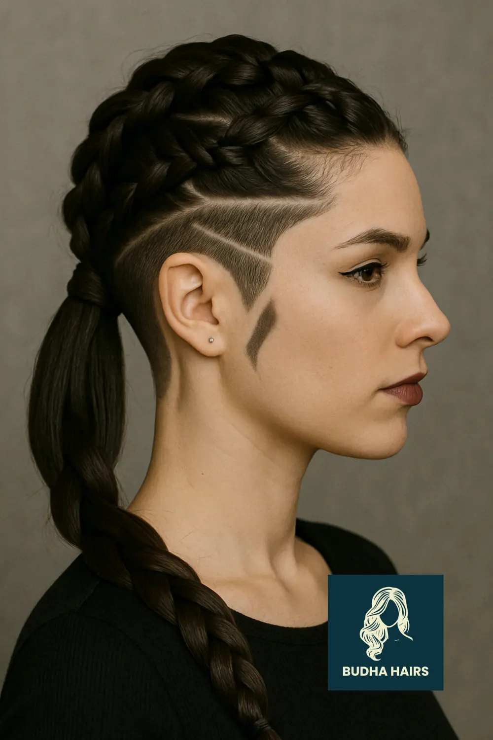 Crisscross Braids with Graphic Undercut