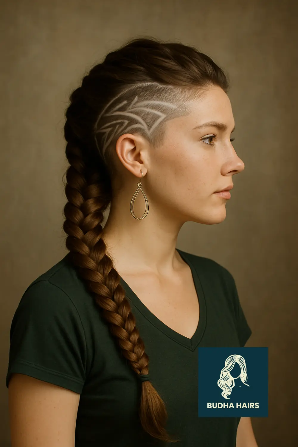Fishtail Braid with Graphic Shaved Art
