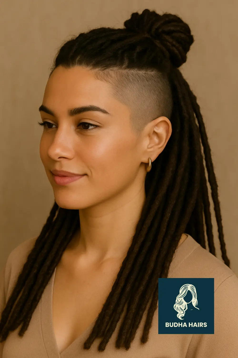 Half-Up Dread Bun with Side Shave