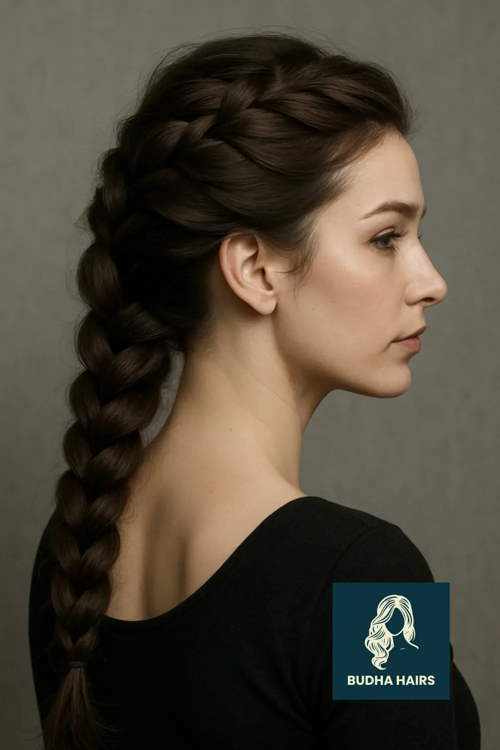 Loose French Braid with Nape Shave