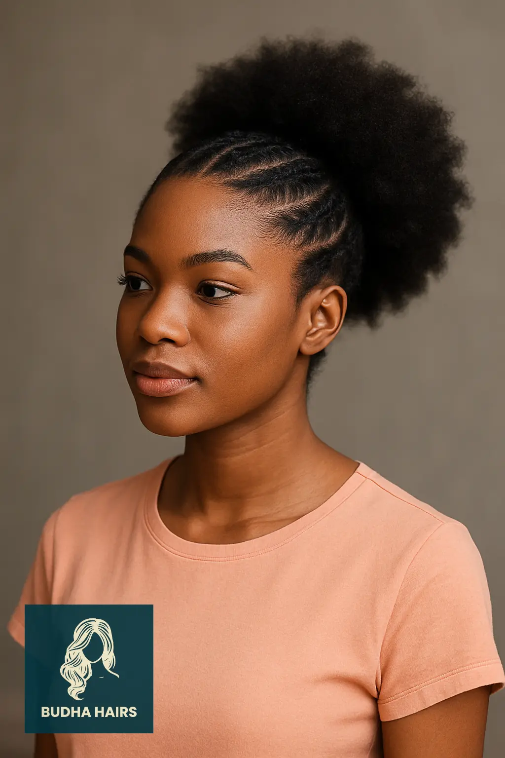 30 Stunning Awkward Length 4C Hairstyles to Try in 2025 17 Afro Puff with Braided Front