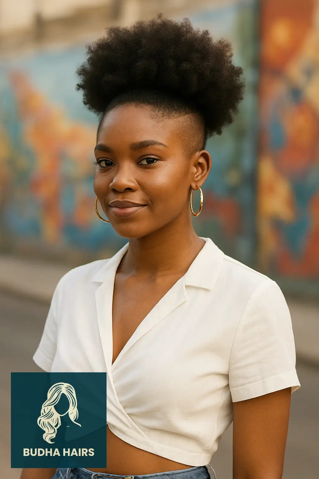 30 Bold One Side Shaved Hairstyles for Black Women 15 Afro Puff with Side Shave