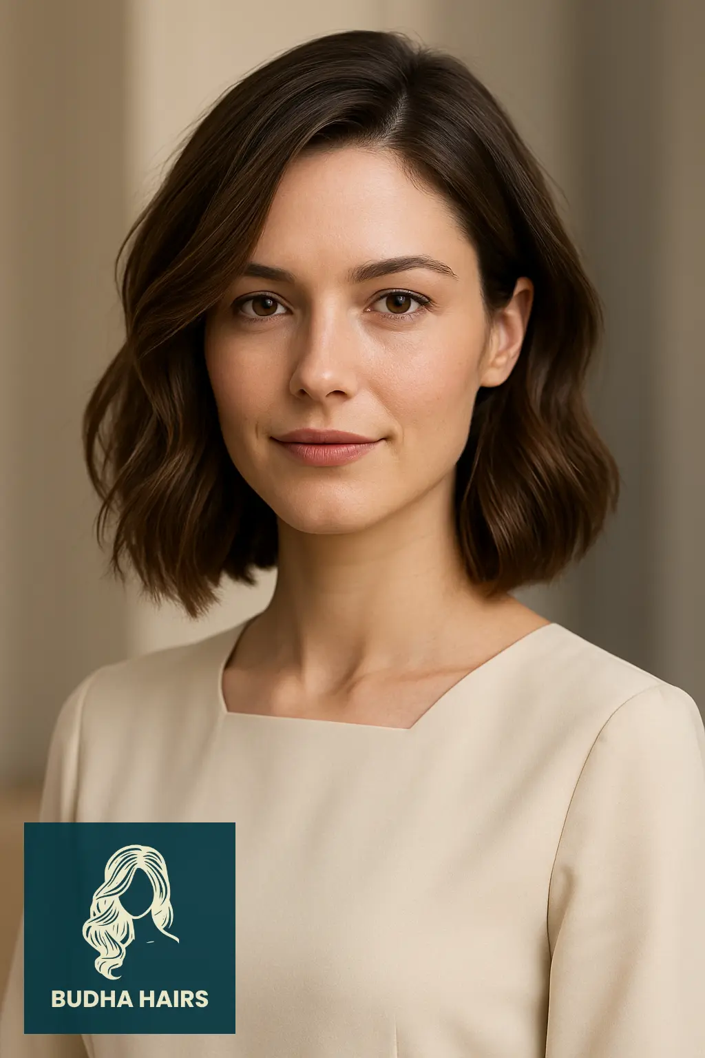 30 Flattering Hairstyles for Thin Wavy Hair 16 Angled Lob with Side Part