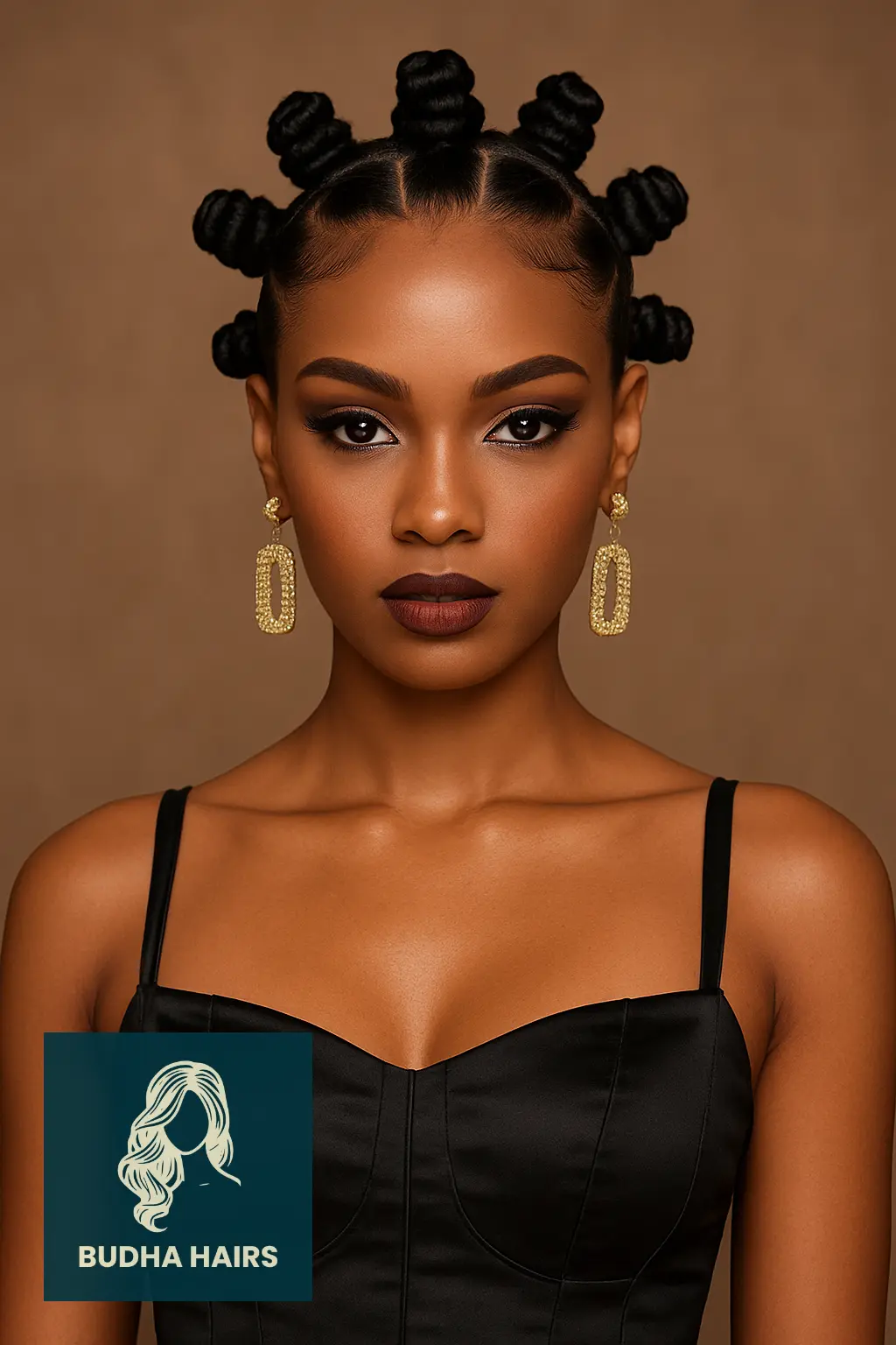 Bantu Knots with Bold Makeup