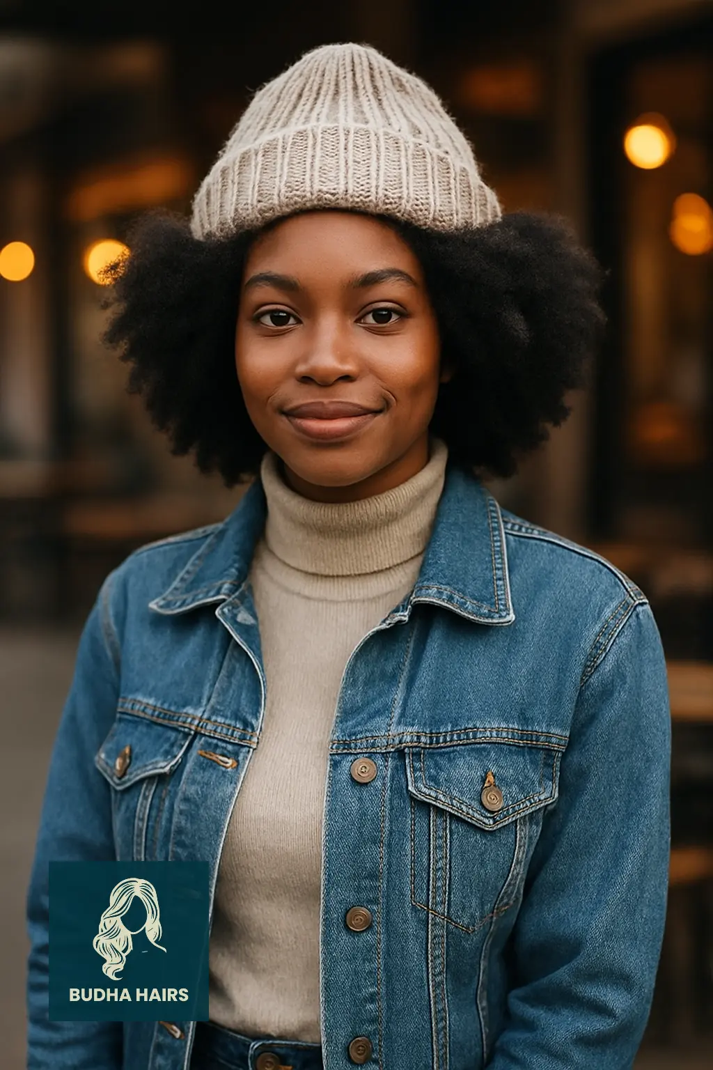 Beanie with Natural Afro Hair