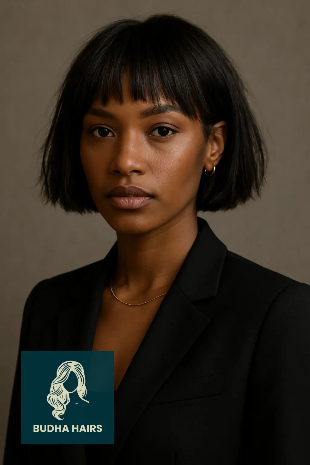 Blunt Lob with Choppy Bangs