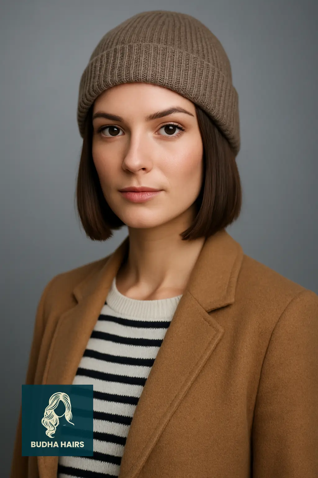 Bob Cut with Rolled Beanie