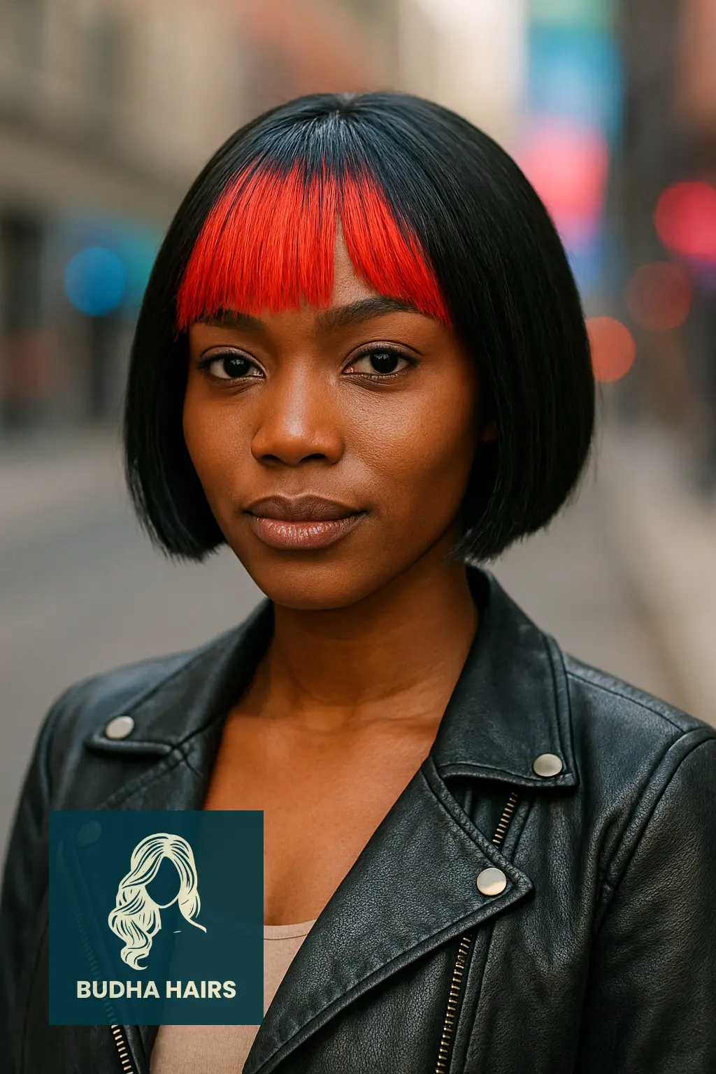 Bob with Bold Colored Bangs