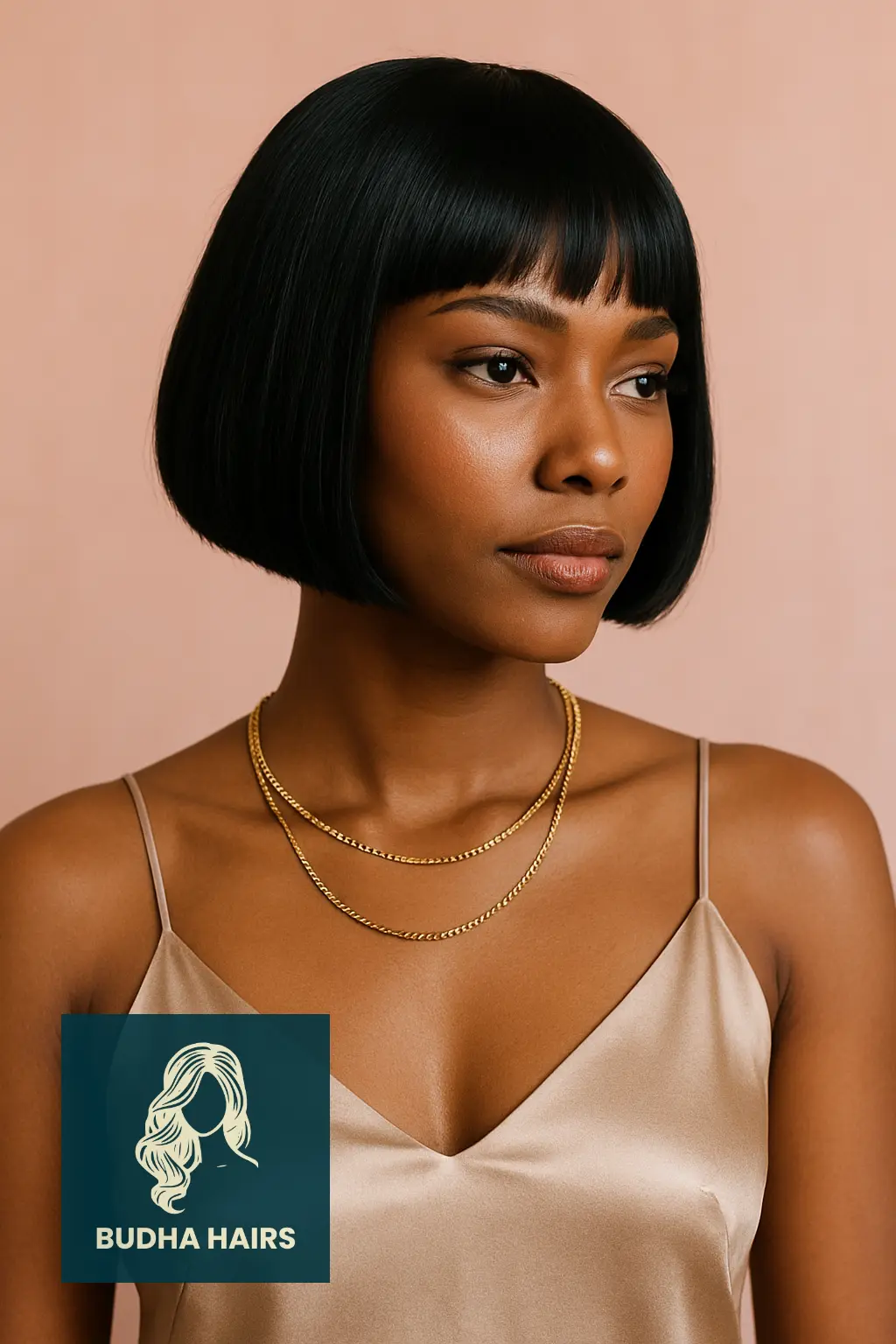 Bob with Side-Parted Blunt Fringe