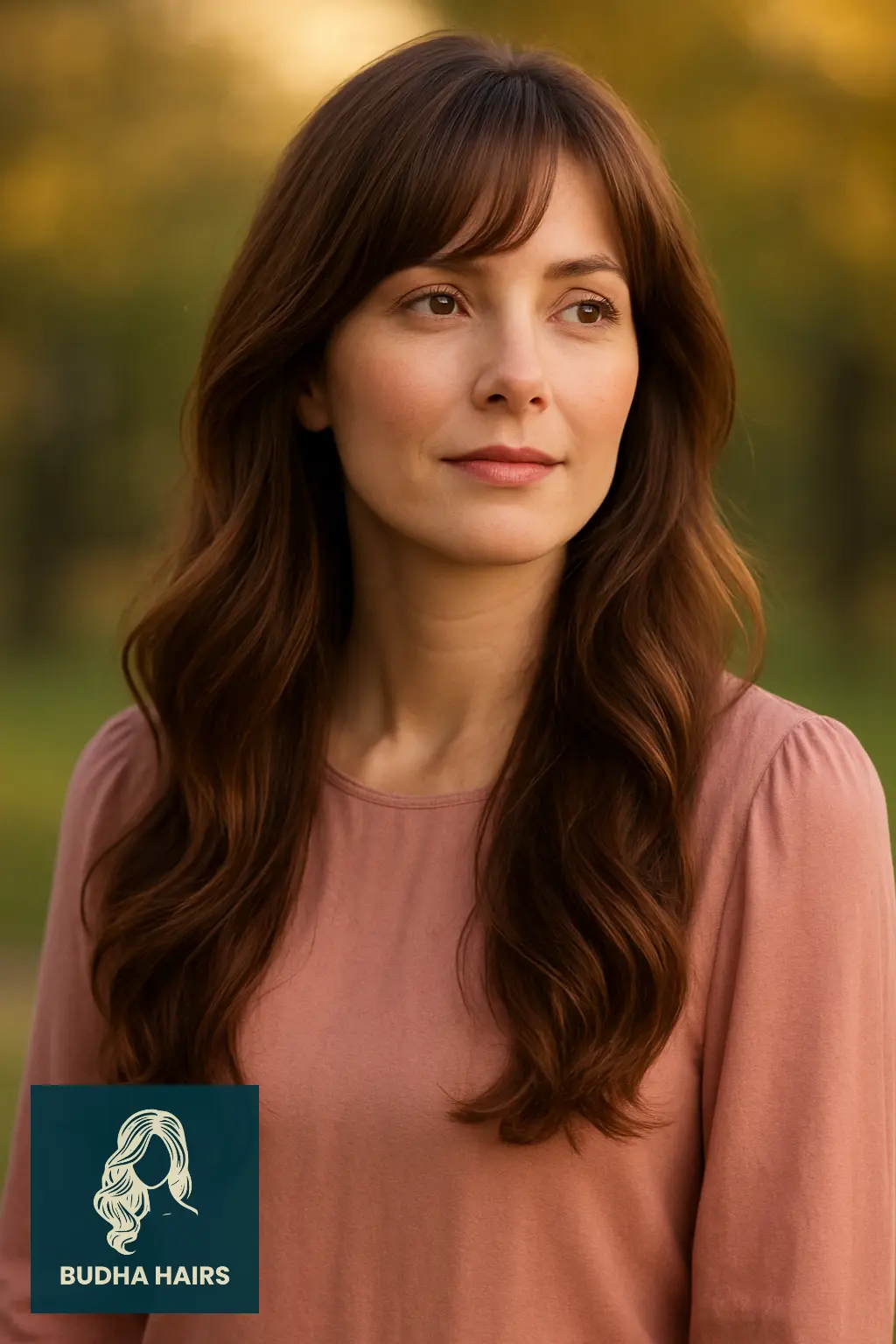 Bottleneck Bangs with Long Flowing Curls