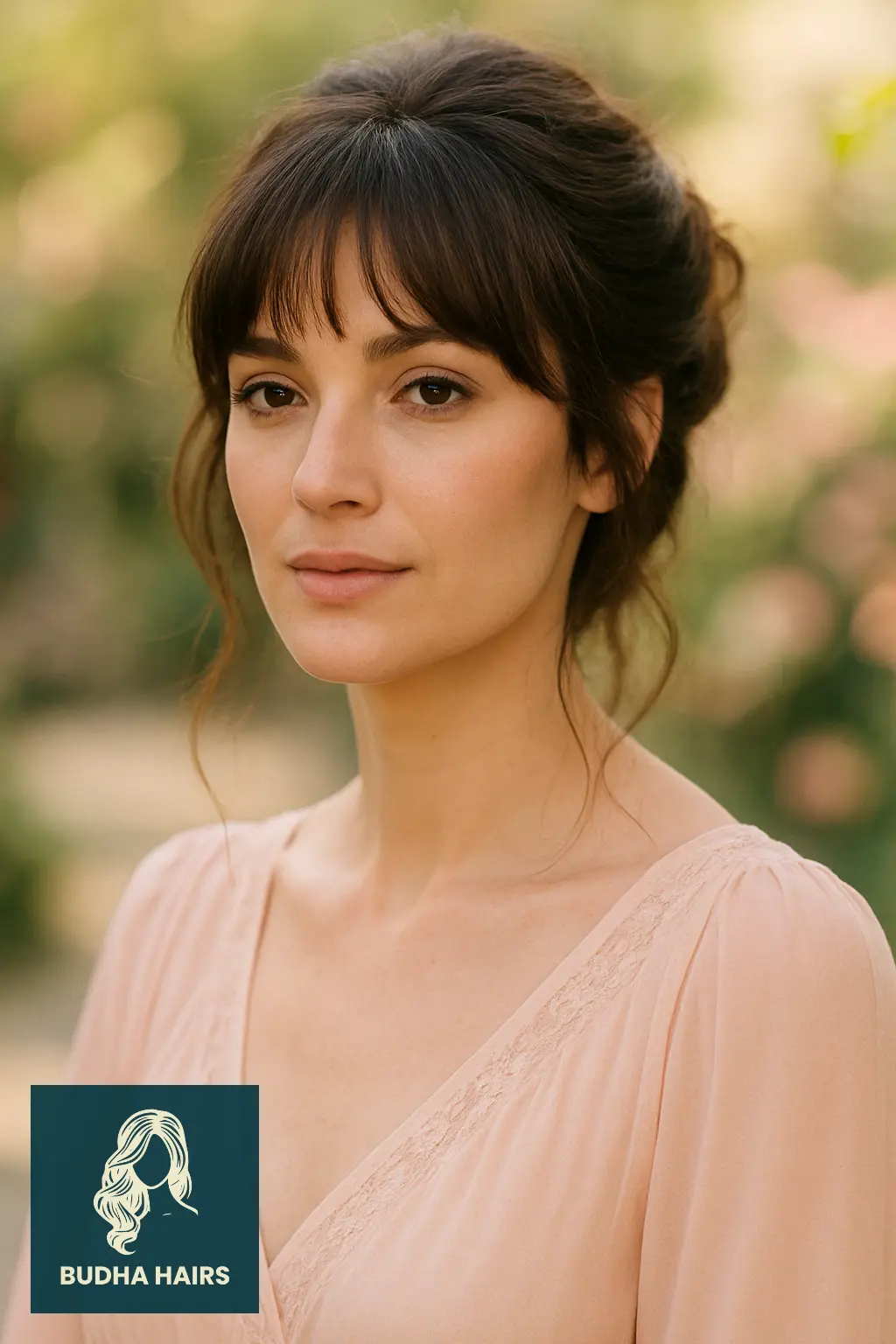 Bottleneck Bangs with Romantic Updo