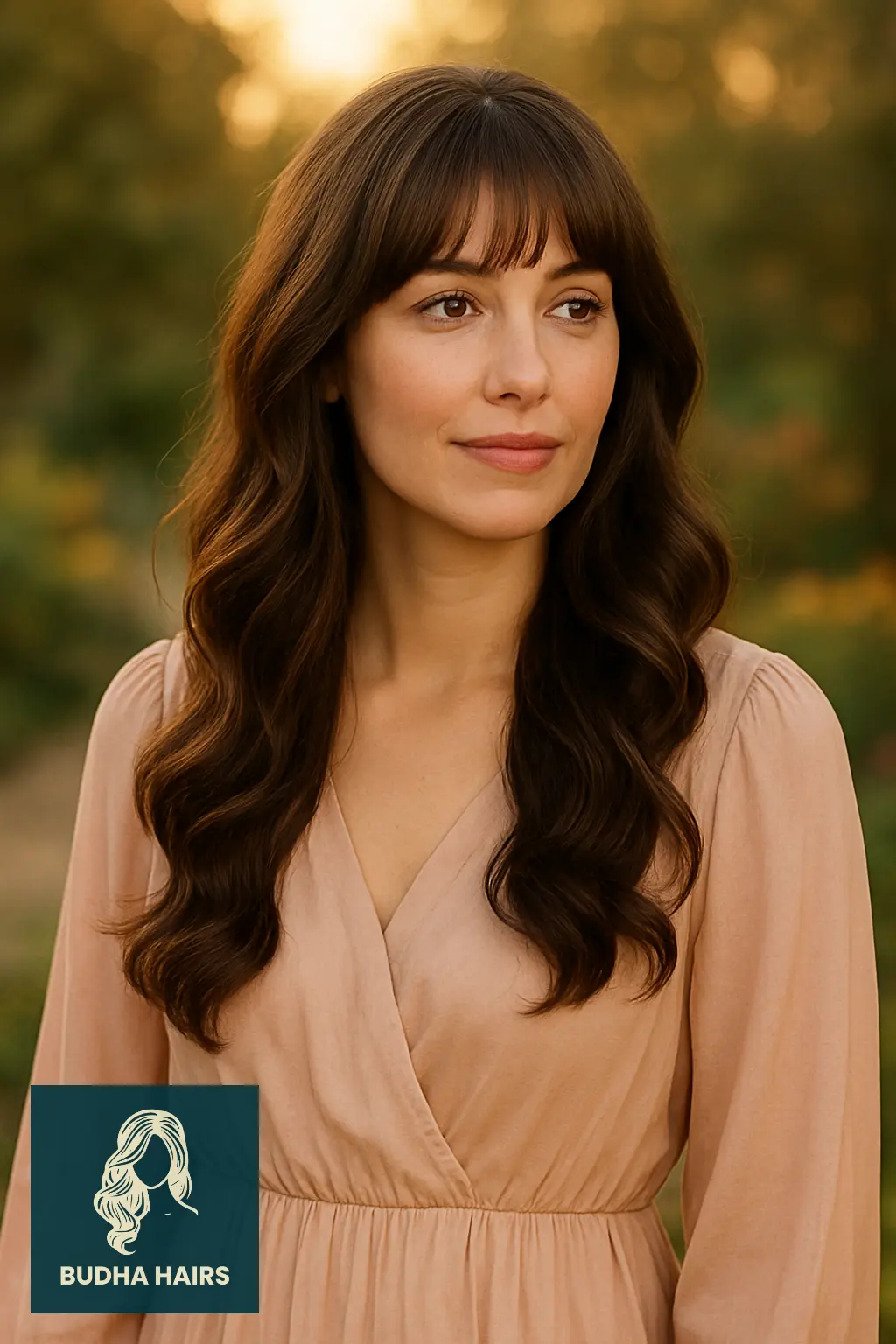 Bottleneck Bangs with Soft Romantic Curls