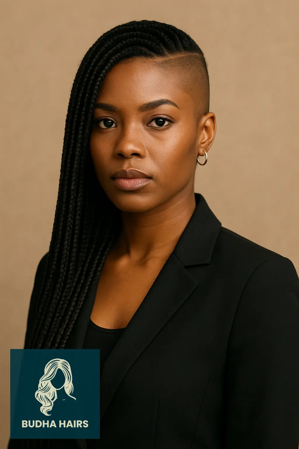 30 Bold One Side Shaved Hairstyles for Black Women 18 Box Braids with Shaved Undercut