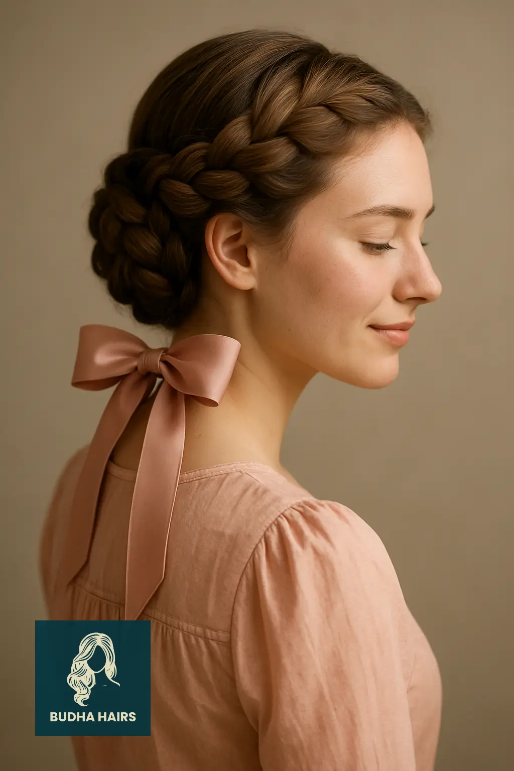 Braided Bun with Ribbon Bow