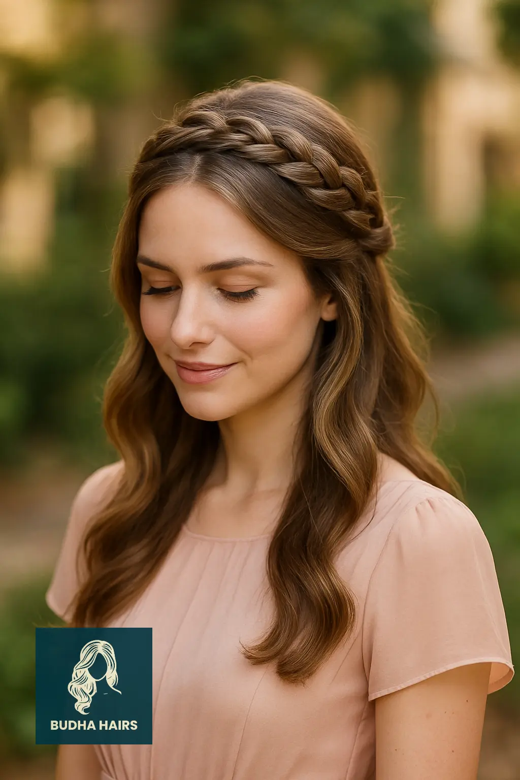 Braided Crown with Loose Waves