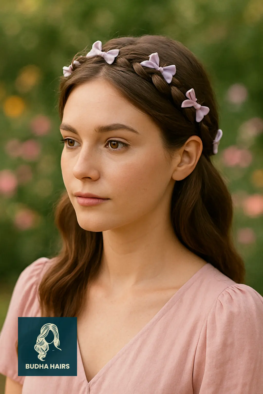 Braided Crown with Small Bow Clips