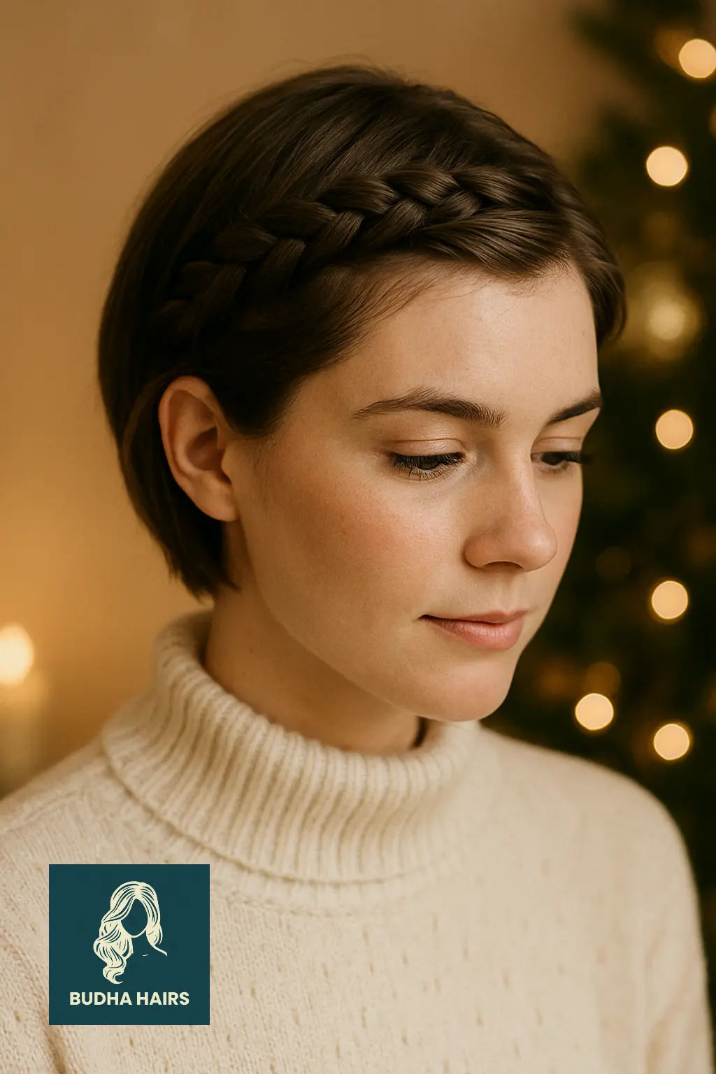 Braided Front Bang with Side Part