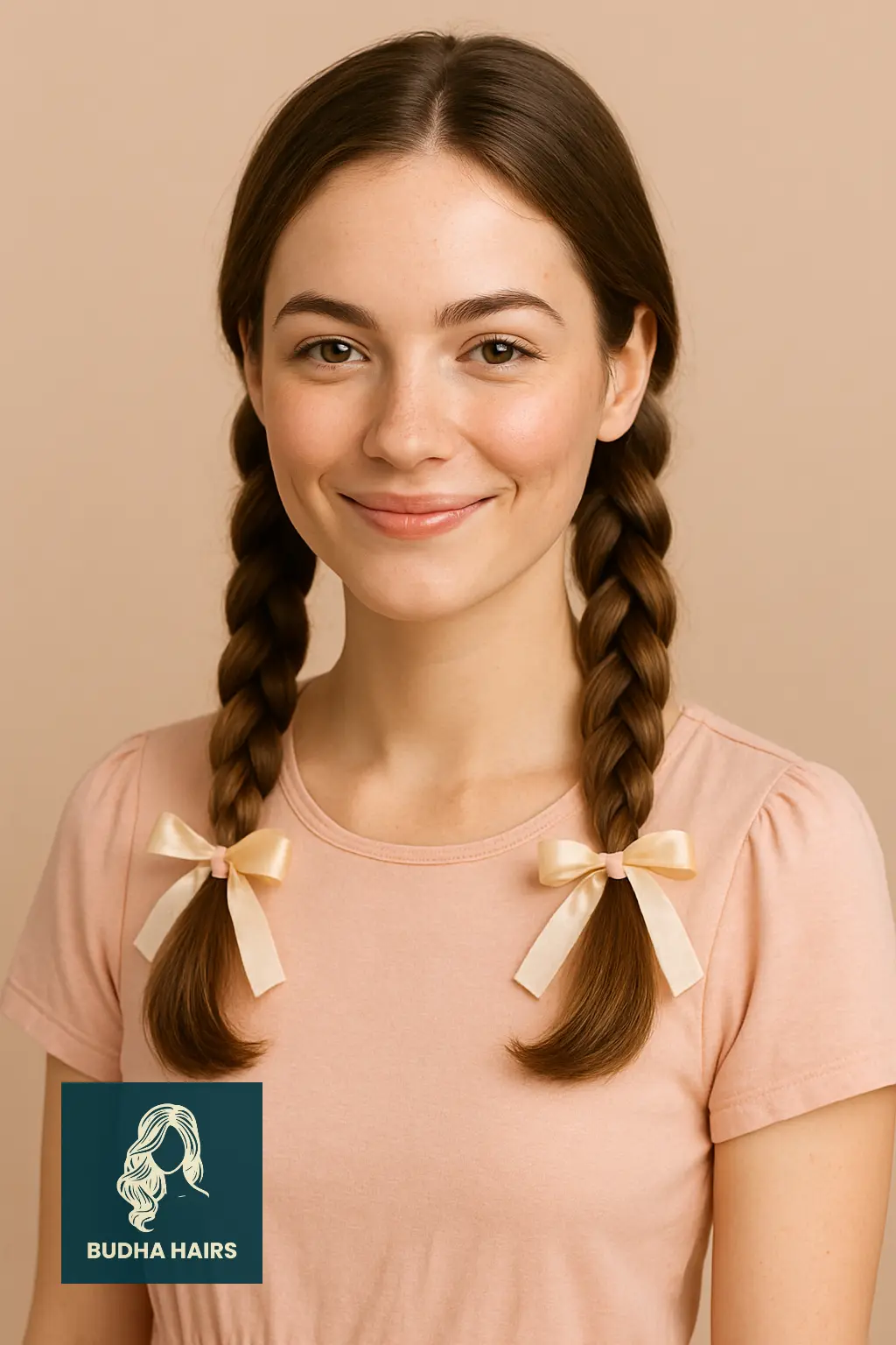 Braided Pigtails with Ribbon Bows