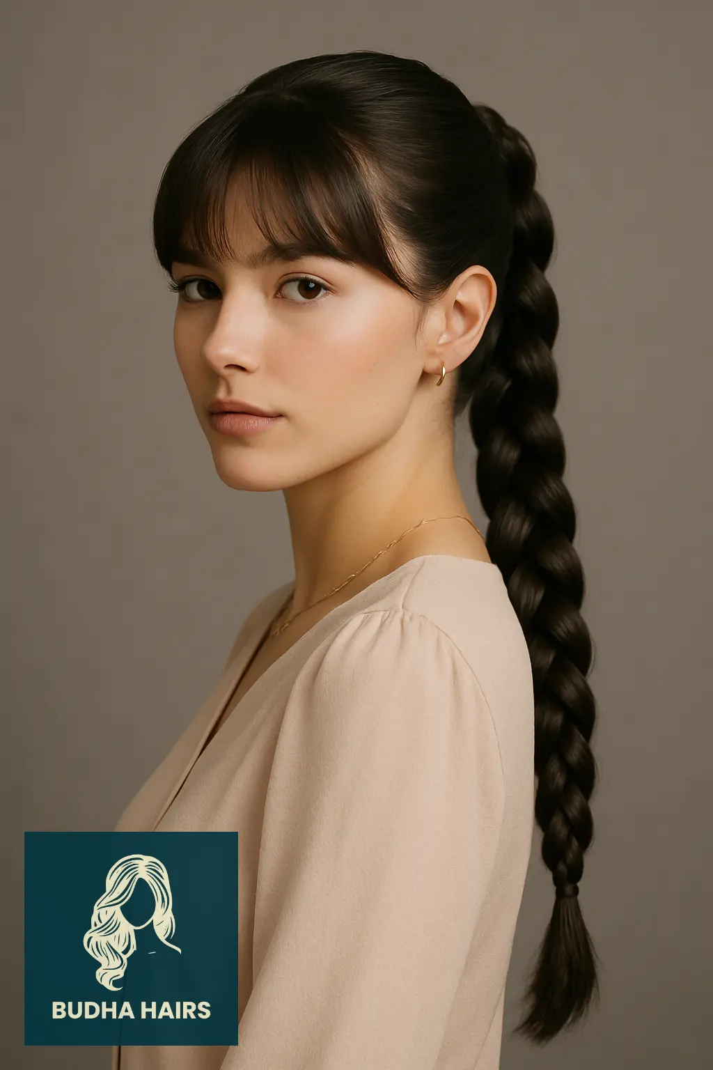 32 Gorgeous Weave Ponytail Hairstyles with Bangs for Every Occasion 28 Braided Ponytail with Long Bangs