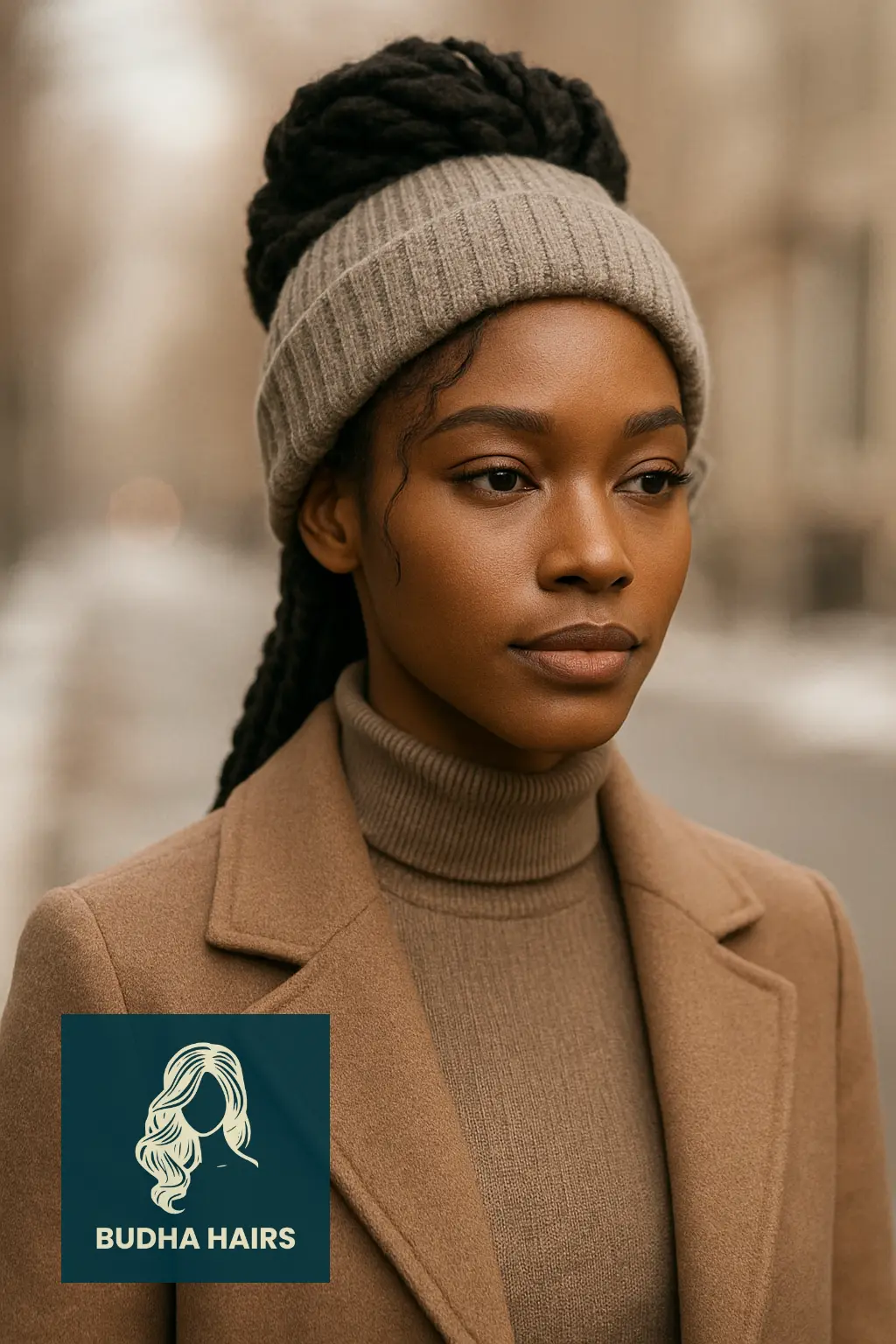 Braided Updo with Cozy Beanie