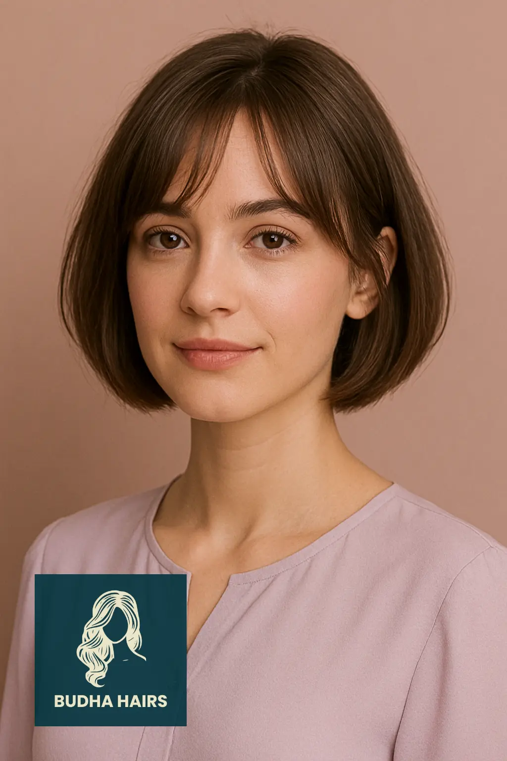 Chin-Length Bob with Curtain Bangs