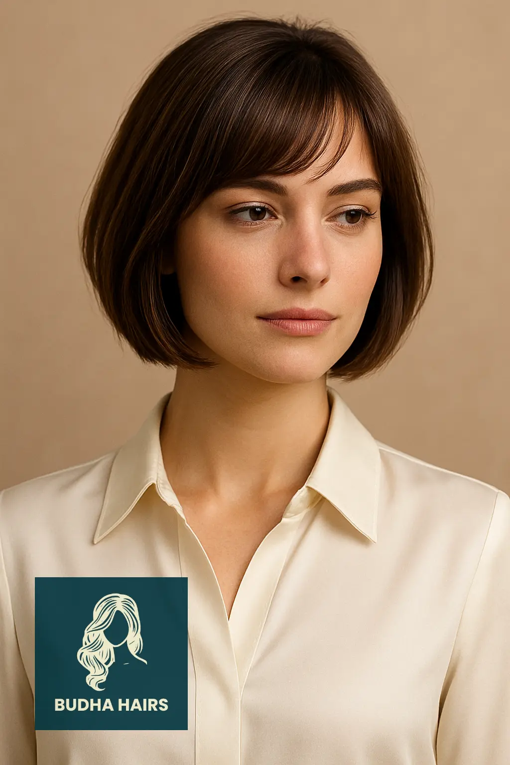 Chin-Length Bob with Feathered Bangs