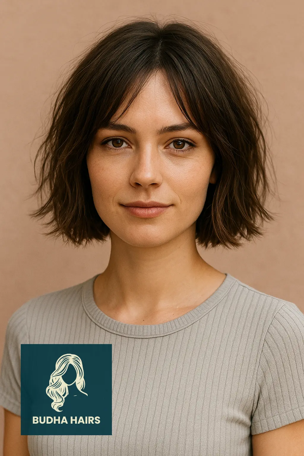 Choppy Textured Bob with Middle Part